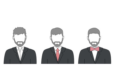 businessmen. different clothes. vector illustration.