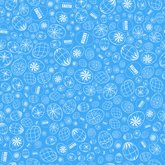 Seamless simple pattern with Easter eggs. Gift wrap and wallpaper background. Vector illustration