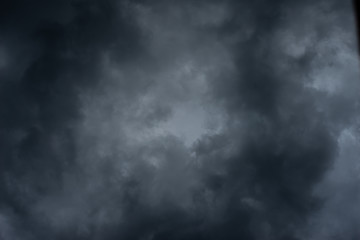 Obraz na płótnie Canvas Dark black clouds in the sky, Stormy rain clouds background.