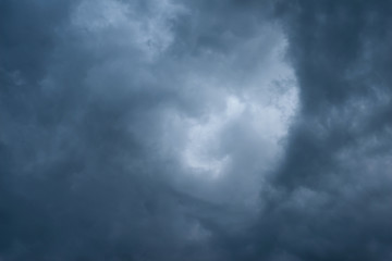Obraz premium Dark black clouds in the sky, Stormy rain clouds background.