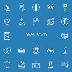 Editable 22 seal icons for web and mobile