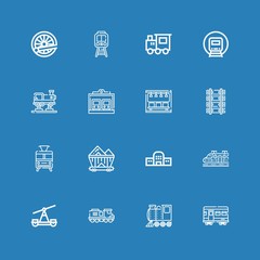 Editable 16 railroad icons for web and mobile