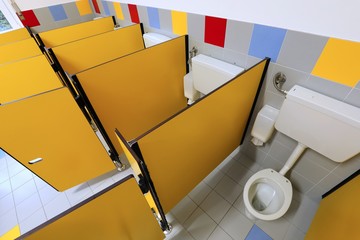 inside a bathroom of a school