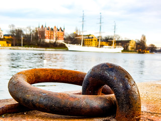 old anchor on dock