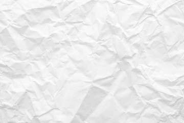 White crumpled paper abstract background texture
