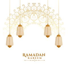 decorative ramadan kareem islamic lantern background design