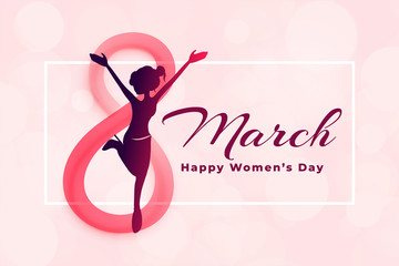 happy womens day lady in joy event background