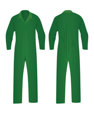 Green working uniform. vector illustration