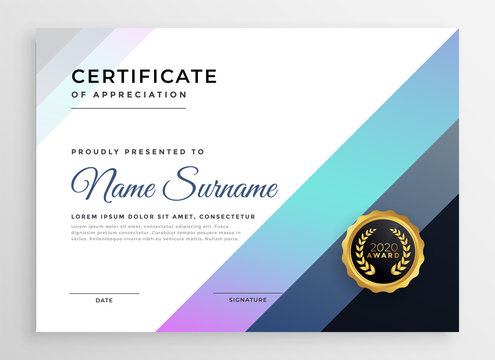 stylish modern certificate template for multipurpose design