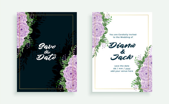 elegant wedding floral invitation card template design