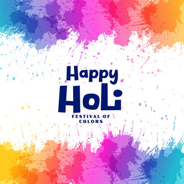 Happy Holi Festival Colorful Splashes Background Design