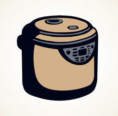 Pressure cooker. Vector drawing machine