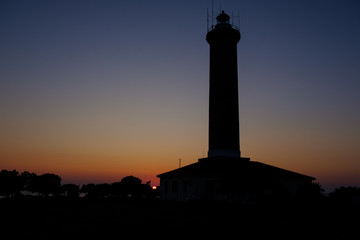 sunset at Veli rat lighthouse at Dugi otok island, Mediterranean coast
