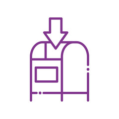 Isolated mailbox with arrow line style icon vector design
