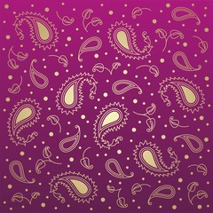 traditional paisley floral pattern , textile , Rajasthan, India	
