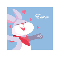 cute easter card with rabbit