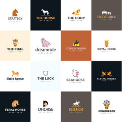 Pack Of Horse Logos Vectors © Vectors Point