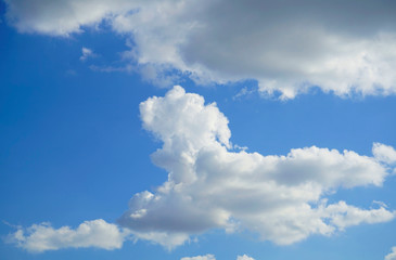 Blue sky with white clouds.