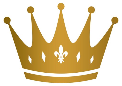 recommend clip art: Krone mit Lilie in Gold auf einem weißen isolierten Hintergrund.