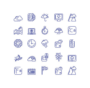 weather concept of icons set over white background, line style