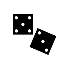 Dice outline icon isolated. Symbol, logo illustration for mobile concept and web design.