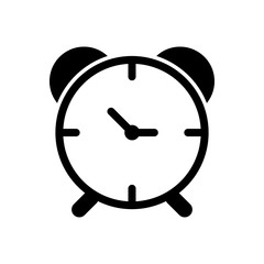 Alarm clock outline icon isolated. Symbol, logo illustration for mobile concept and web design.