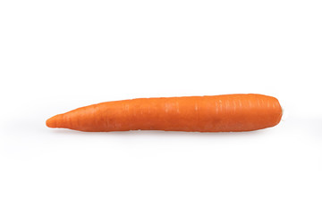 Carrots are separated on a white background, rich in useful vitamins and minerals.