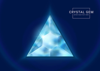 Fantasy crystal jewelry gems, polygon shape stone for game asset.