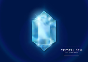 Fantasy crystal jewelry gems, polygon shape stone for game asset.
