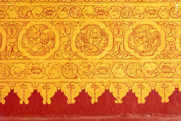 Ornate wall Mahamuni Pagoda