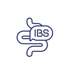IBS icon, irritable bowel syndrome, line vector