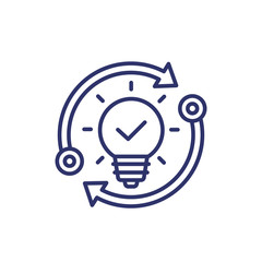 idea generation line icon on white