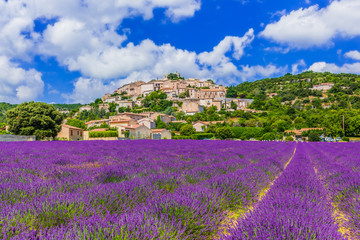 Fototapeta na wymiar Simiane la Rotonde, France. Hilltop village in Provence.