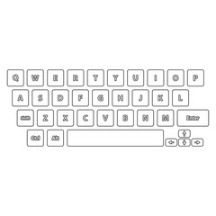 Keyboard in flat style.Vector illustration.	