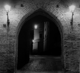 Entrance in the historic center of a medieval village