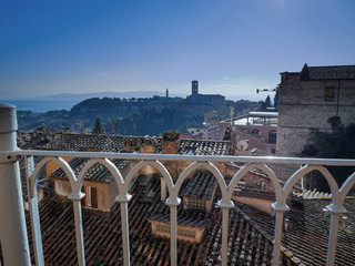 Panorana from a terrace in the historic center of Perugia