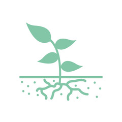Isolated plant over earth flat style icon vector design