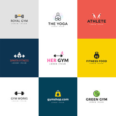  Self Meditation Flat Logo Vectors 