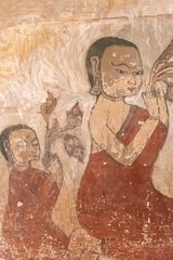 Fototapeta na wymiar Wall paining at Sulamani Temple