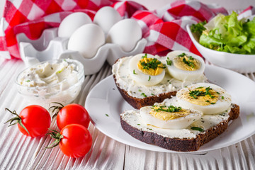 delicious and nutritious cheese and boiled egg sandwich