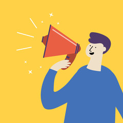 transferring information to a megaphone vector illustration