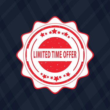 Limited Time Offer Red Grunge Round Vintage Rubber Stamp