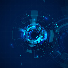 Sci-fi futuristic backdrop.Technology background with HUD elements. Vector illustration