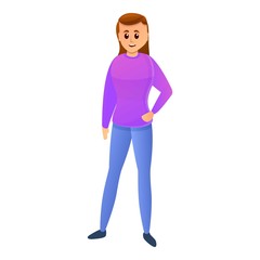 Fototapeta premium Student girl icon. Cartoon of student girl vector icon for web design isolated on white background