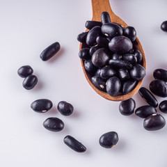 fresh organic natural beans on a white background