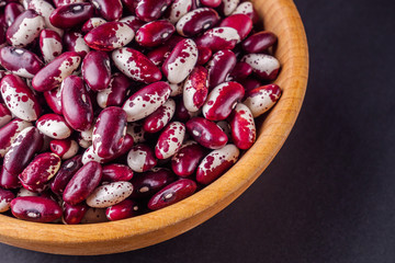 fresh organic natural beans on black background
