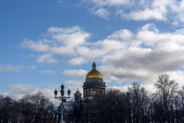 View of the dome of St. Isaac's Cathedral, St. Petersburg, Russia