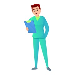 Nurse patient card icon. Cartoon of nurse patient card vector icon for web design isolated on white background