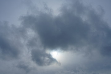Obraz na płótnie Canvas Snow Clouds Winter Season with Spot of Sun Light