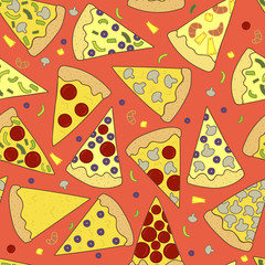 Pizza slice funny background